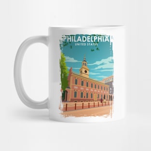 Philadelphia Vintage Minimal Retro Travel Poster Mug